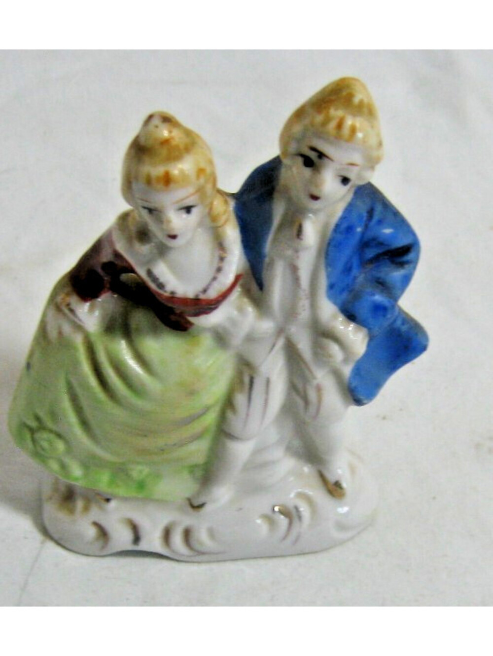 Vintage Courting Couple Colonial Figurine Porcelain 3”